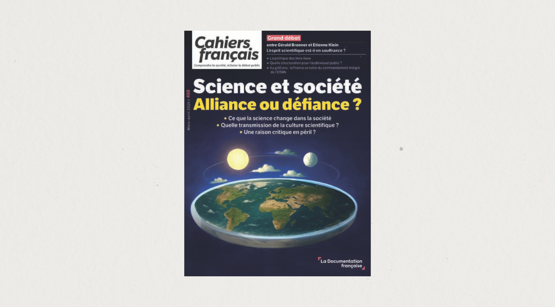 Illustration de l'article Science et société : alliance ou défiance ? - Cahiers français, mars-avril N°450 